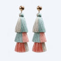 Wholesale Women Fashion Promotion Gift Pendant Earrings Jewelry Tassel Drop Charm Gold Copper Peal Alloy Cotton Thread Earring